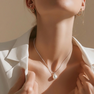 İnci Tanesi Silver Kolye