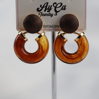 Amber Duo Halka Küpe