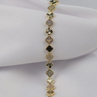 14k Gold Taş Detaylı Vıp Bileklik