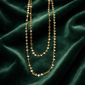 Gold Kaplama İkili Yıldız Kolye