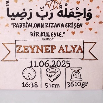Yenidoğan İlk Künye Prenses Bebek Tablosu