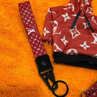 AYNA İPİ + ANAHTARLIK +VİTES POLARI 3 LÜ SET LOUİS VUİTTON KIRMIZI  