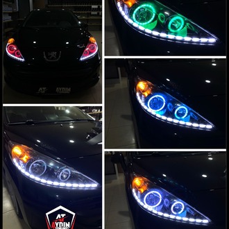 PEUGEOT 207 / 4LÜ O TİP ANGEL SETİ 64 RENK TELEFON KONTROLLÜ
