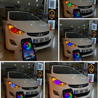 HYUNDAİ ELANTRA / 4LÜ O TİP ANGEL SETİ 64 RENK TELEFON KONTROLLÜ