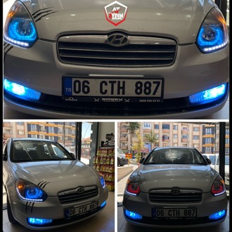 HYUNDAİ ACCENT ERA / U TİP ANGEL SETİ 64 RENK TELEFON KONTROLLÜ