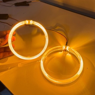 HER ARACA UYUMLU BEYAZ + AMBER ÇİFT RENK KRİSTAL ANGEL 80MM 