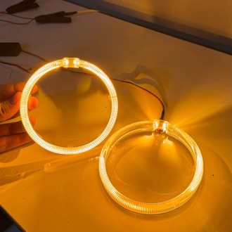 HER ARACA UYUMLU BEYAZ + AMBER ÇİFT RENK KRİSTAL ANGEL 105MM