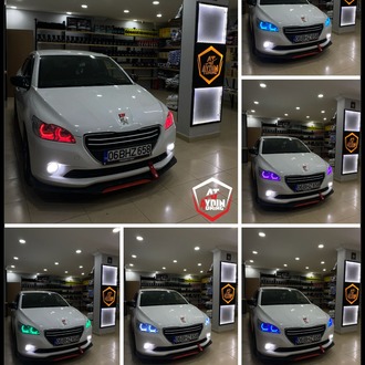PEUGEOT 301 / 4LÜ L TİP ANGEL SETİ 64 RENK TELEFON KONTROLLÜ