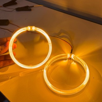 HER ARACA UYUMLU BEYAZ + AMBER ÇİFT RENK KRİSTAL ANGEL 125MM