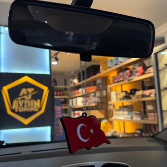 TÜRK BAYRAĞI AYNA SÜSÜ PLEKSİ 3D