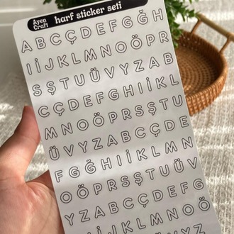 Şeffaf Büyük Harf Sticker Seti