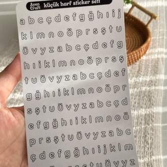 Şeffaf Küçük Harf Sticker Seti
