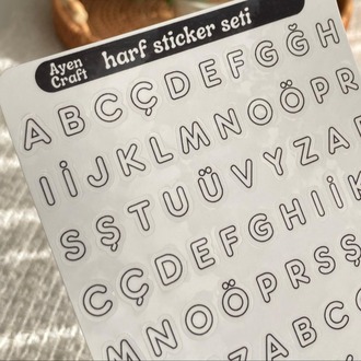 Şeffaf Büyük Harf Sticker Seti