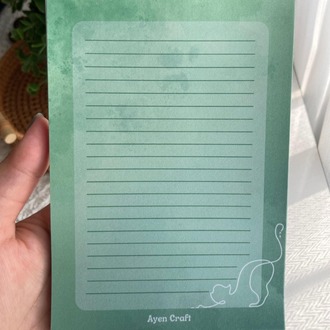A6 Green Cat Notepad
