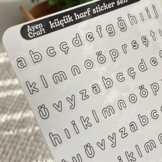 Şeffaf Küçük Harf Sticker Seti