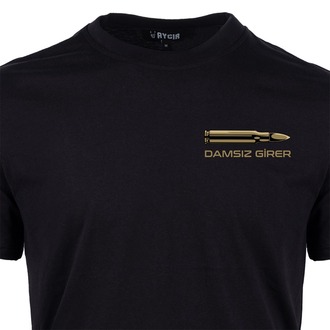 Damsız Girer 7.62mm Baskılı Tişört Siyah