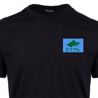 Mini Göktürk Bayrağı Baskılı Tişört Siyah