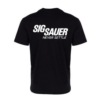 Sig Sauer Never Settle Sırt Baskılı Tişört Siyah