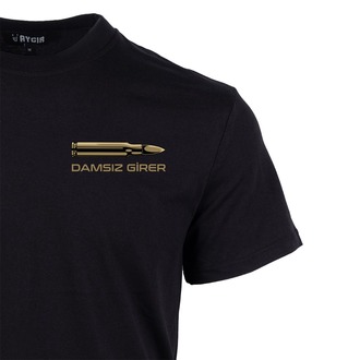 Damsız Girer 7.62mm Baskılı Tişört Siyah