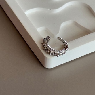 Çelik Silver Taşlı Earcuff