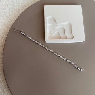 Çelik Silver Taşlı Dolanan Bileklik