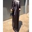 İpek Saten Omuzları Taşlı Abaya