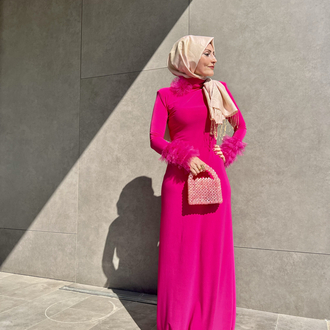 Pembe Fırfırlı Elbise