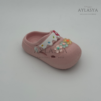 Calx Çiçek Detaylı Yumuşak Taban Çocuk Sandalet Terlik - Pembe