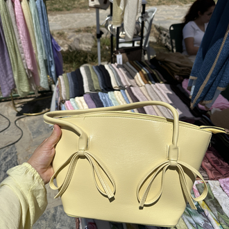 Fiyonk detaylı muadil çanta sarı