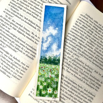 Çiçekler ve Gökyüzü - Kitap Ayracı