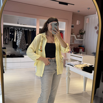 Gri Kesik Paça Boy Fit Jean