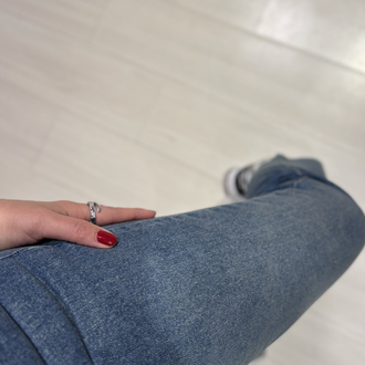 Açık Mavi Kesik Paça Boy Fit Jean