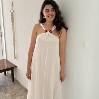 Aksesuar Detaylı Askılı Elbise