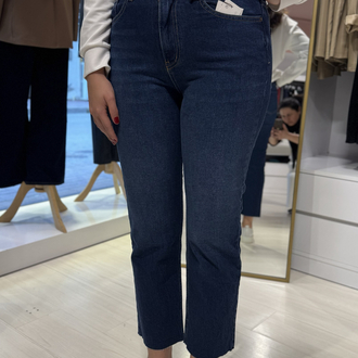 Mavi Kesik Paça Boy Fit Jean