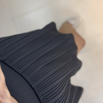 Arka Beli Lastikli Pileli Şort Etek
