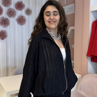 Kırçıl Tül Kumaş Ceketli Takım
