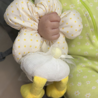 Sarı peluş simit toka