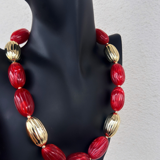 Gold bordo kolye 