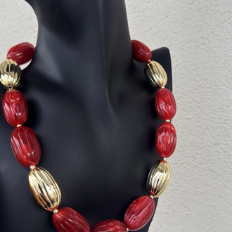 Gold bordo kolye 
