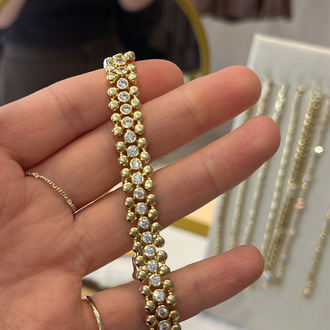 Özel seri 14k kaplama zirkon taş detaylı bileklik 