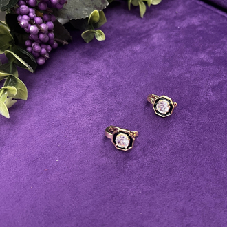 Özel Seri Gold Siyah Mineli Küpe