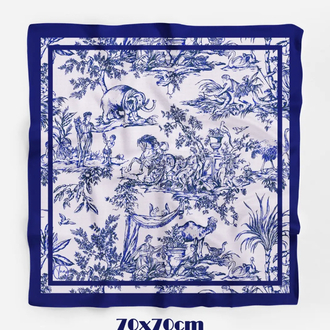 Blue Animal Toil Desen 70x70 cm Bandana/ Fular