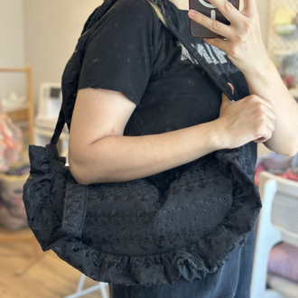 Siyah fisto fırfırlı moonbag