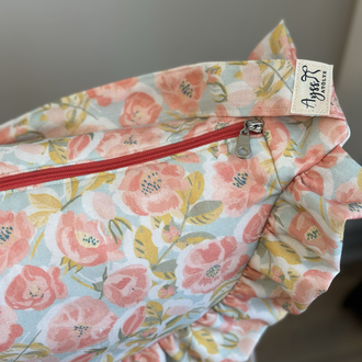 Bahar çiçekli fırfırlı moonbag