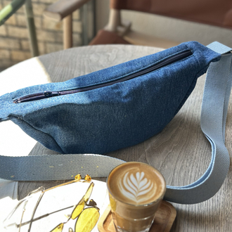 Denim moon bag