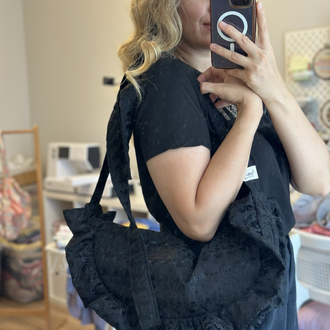 Siyah fisto fırfırlı moonbag