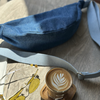 Denim moon bag
