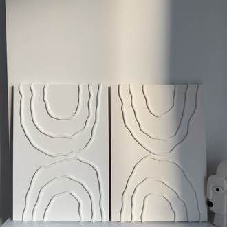 Minimal Soyut Duvar Tablosu İkili Set – El Yapımı Modern Dekoratif Tablo | Aysushome