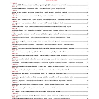 The Academic Word List for TOEFL & IELTS