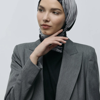 Roselith Desen Bambu Eşarp (siyah)